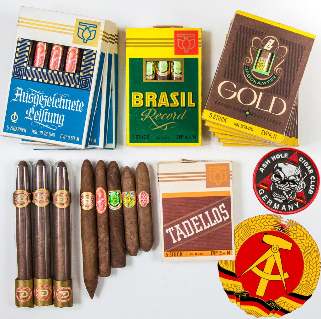 bundle of five different cigars from the former German Democratic Republic